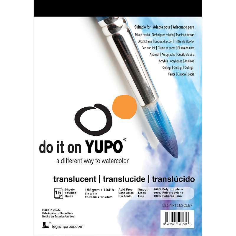 Yupo Paper 5"X7" 15 Sheets/Pkg Translucent 104lb