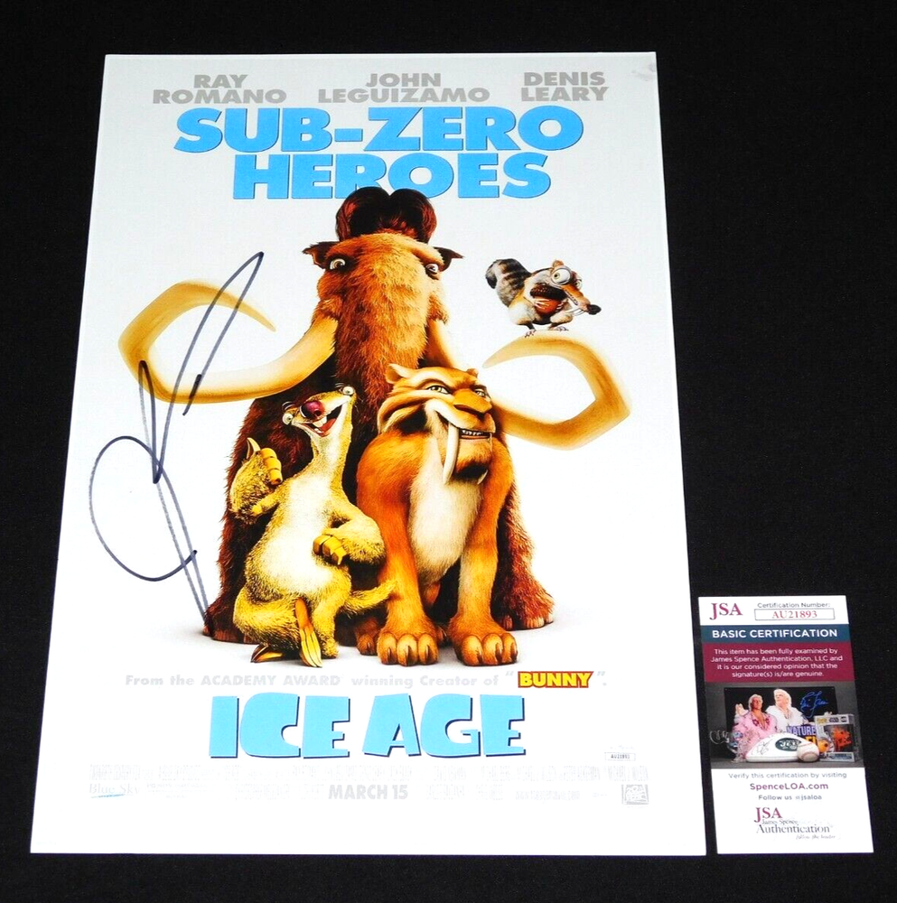 JOHN LEGUIZAMO "SID" SIGNED ICE AGE MOVIE POSTER JSA COA!!!