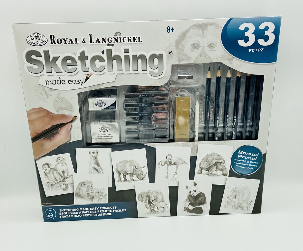 ROYAL BRUSH Sketching Made Easy Box Set COMPLETE KIT AME-110