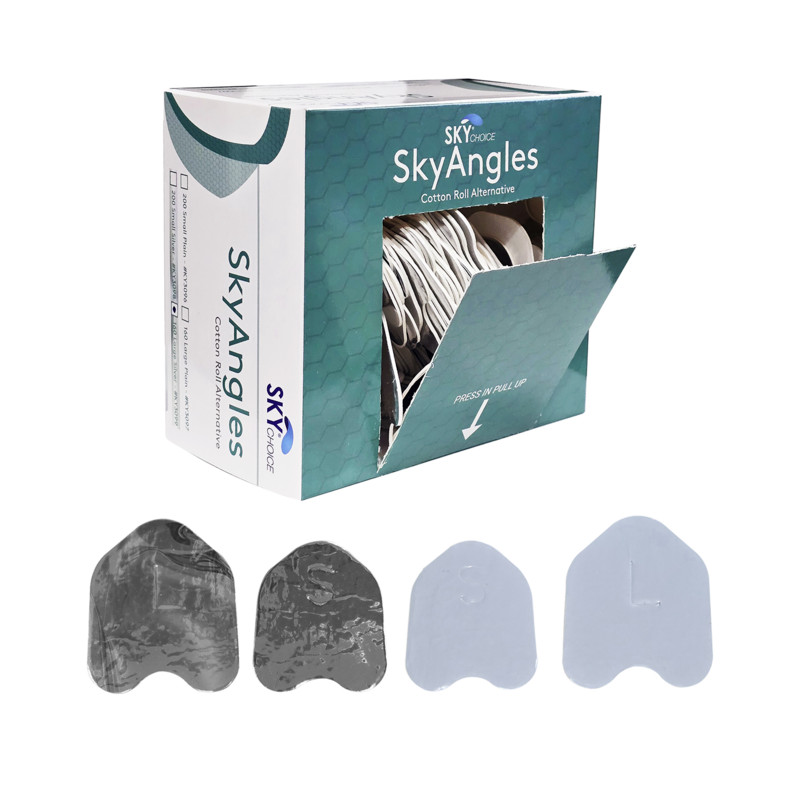 Angle Cotton Roll Alternative, Plain/Silver Coated, Small/Large, 160/200/Bx