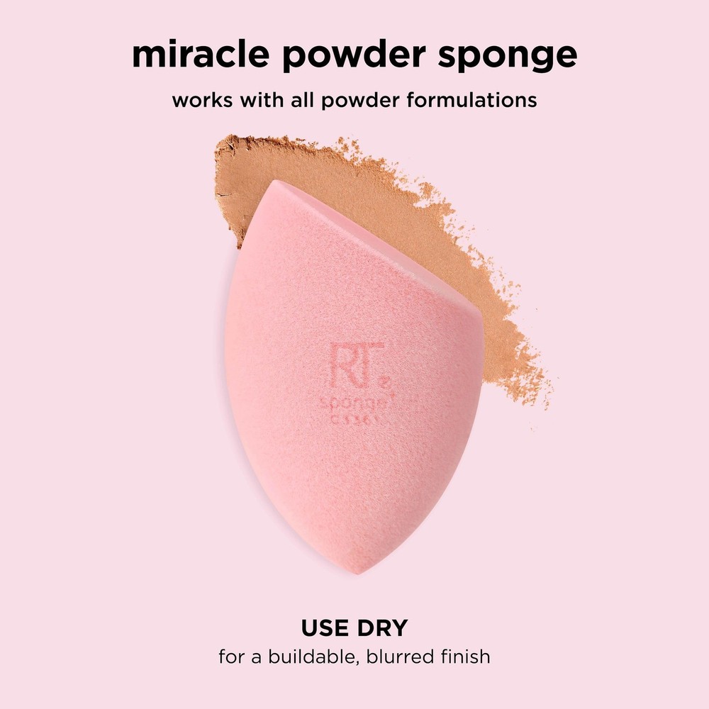 Real Techniques Iconic Blend + Set Makeup Sponge Duo, Orange & Pink, 2 Count