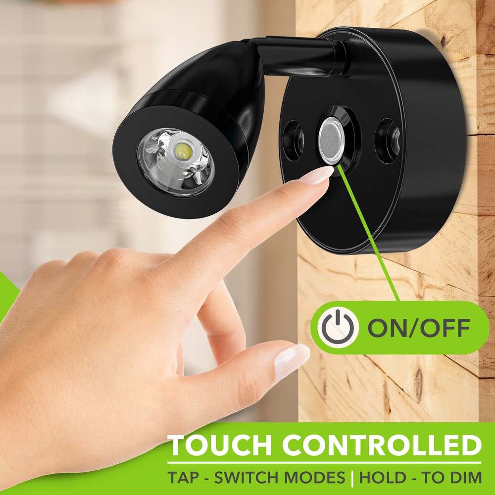 2PK 3" RV Reading LED Lamp 12V LED Lights Interior Rotatable Wall Reading Light