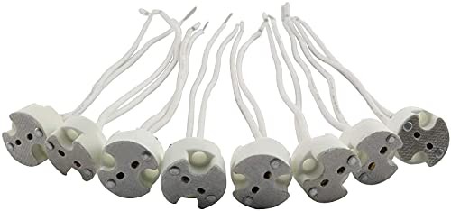 GU5.3 Socket 8PCS MR16 MR11 Halogen CFL Bulbs Holder Base Socket Ceramic Wire