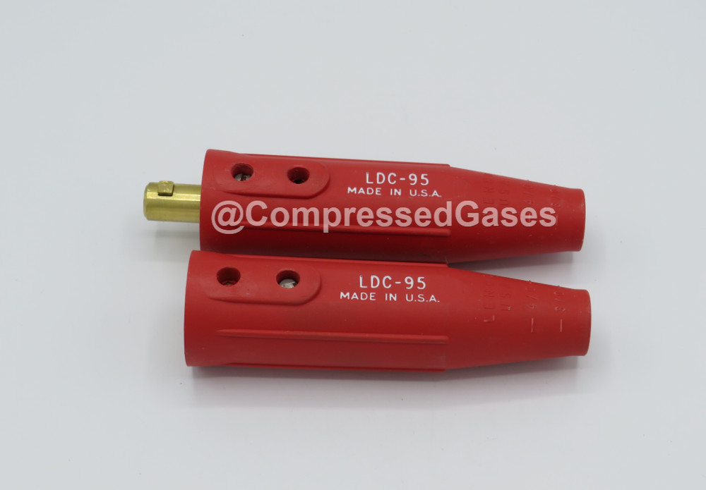 Lenco 05451 LDC-95 Cable Connector Set, Dinse Style (95), Red