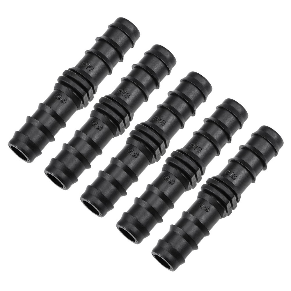 Barb Drip Pipe Connector 16PE Hose Fitting Staright , Plastic 5pcs