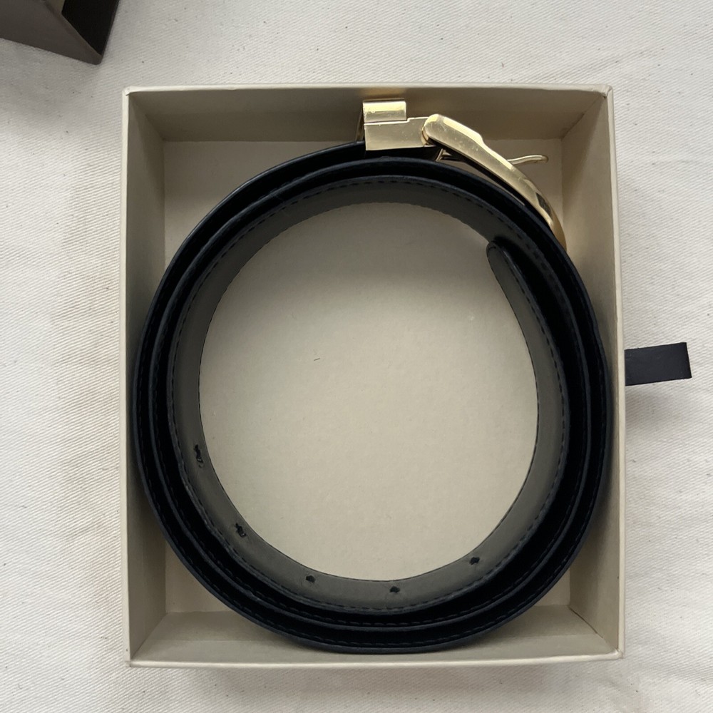 AUTH LOUIS VUITTON ADJUSTABLE EPI LEATHER BELT PREOWNED BOX BLACK