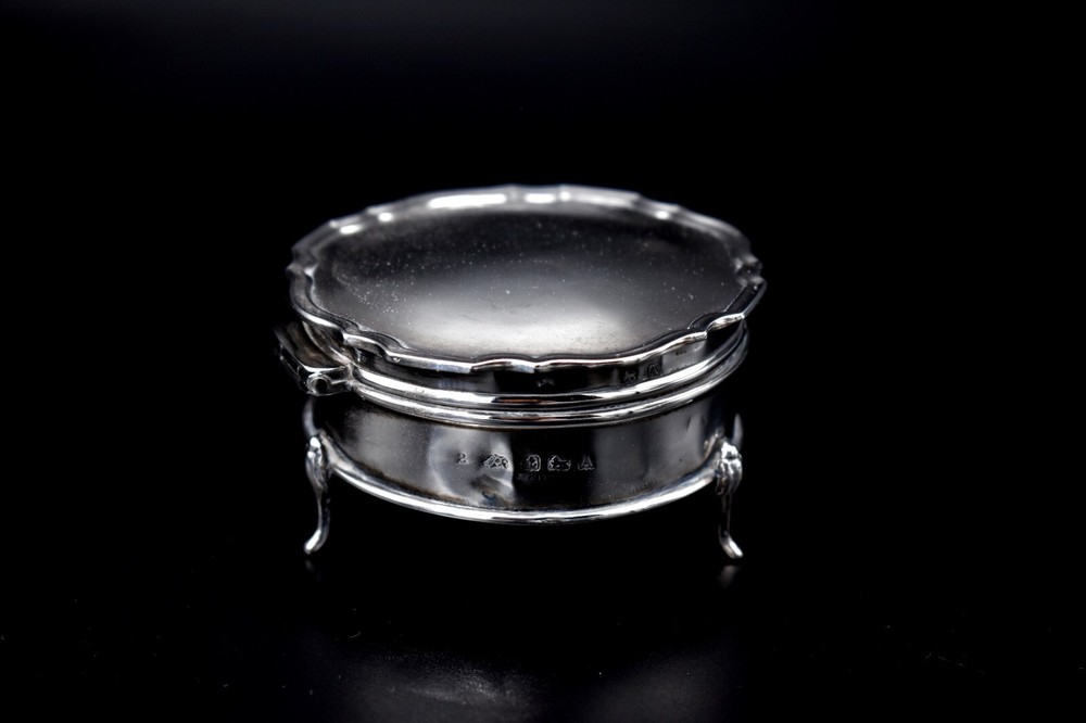 Antique George V Sterling Silver Dressing Table Box Trinket 1925