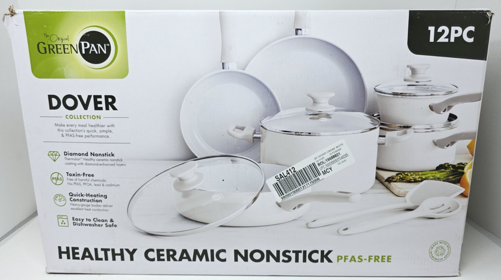GreenPan Dover Ceramic Nonstick 12-Piece Cookware Set