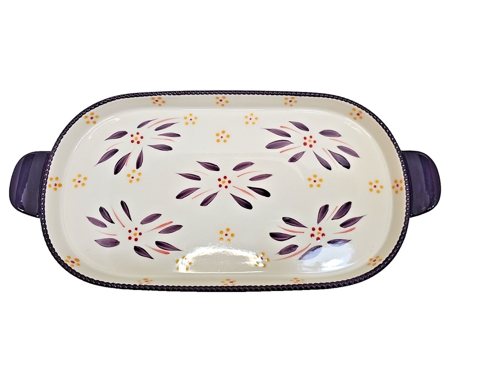 Temptations Old World Confetti Eggplant Squoval 3 Nesting Baking Dish Set