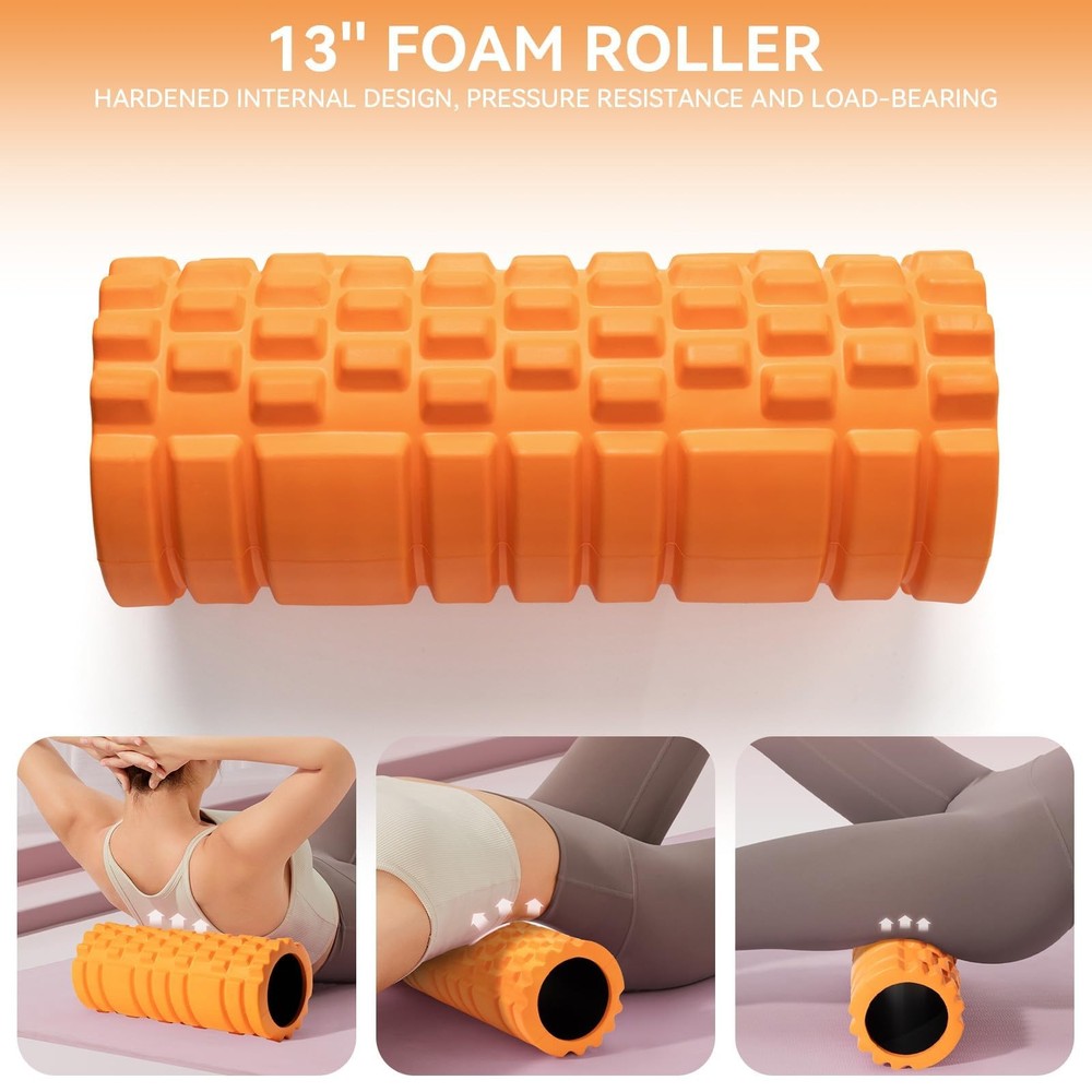 Foam Roller High Density 13" Exercise Roller for Deep Tissue Muscle Massage, ...