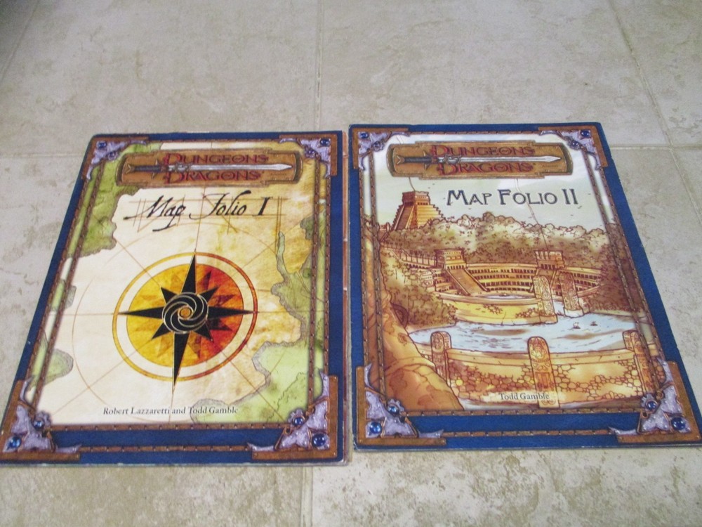 Dungeons & Dragons Map Folio I & II D&D AD&D WOTC Accessory Supplement