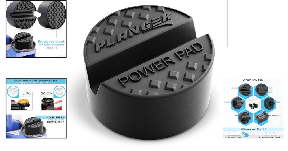 Compact Rubber Jack Pad for Secure Vehicle Lifting - 10- Included