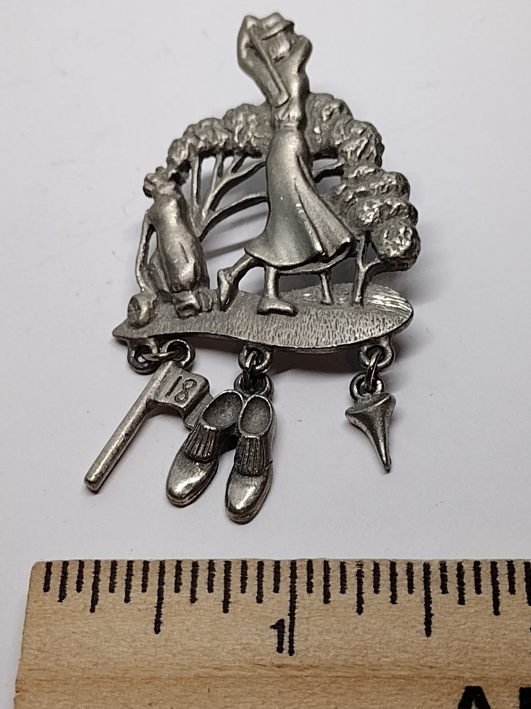 Lady Golfer Assorted Drop Charms LCD Lapel Pin