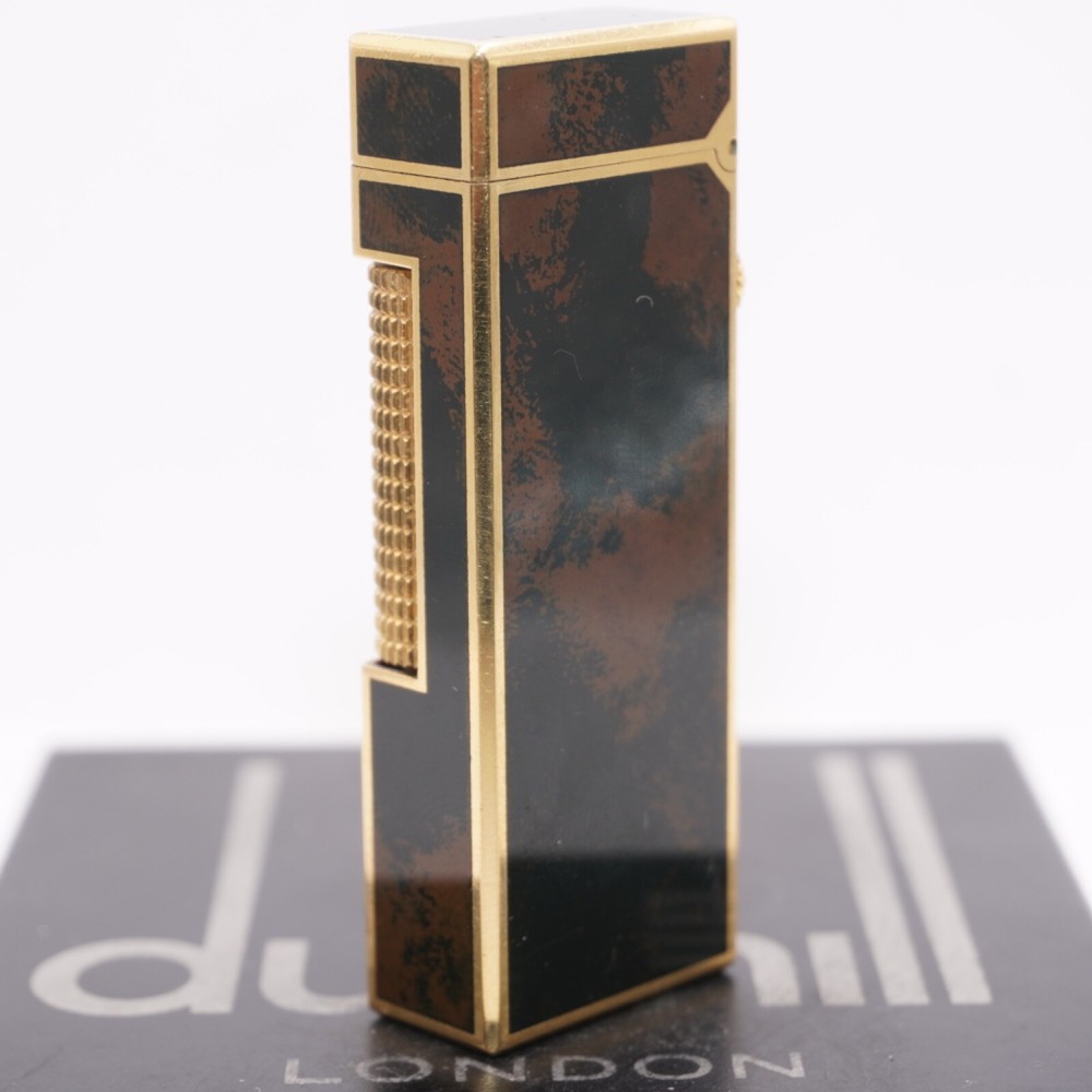Dunhill Lighter Gold/Brown Lacquer_Ultrasonically Cleaned_WORKING