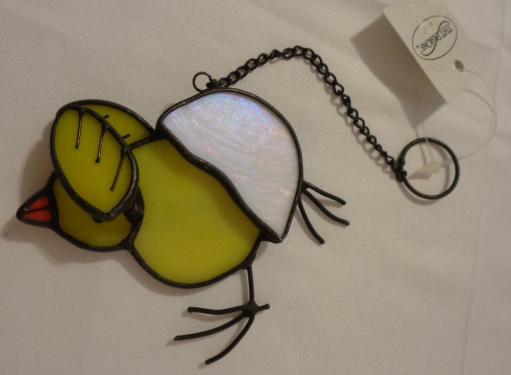 STAINED GLASS SUN CATCHER ORNAMENT HATCHING BABY CHICK SPRING EASTER DECOR
