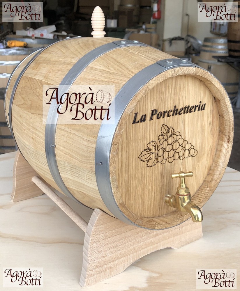 OAK 20 Litre Barrel with BRASS Faucet and Custom Fire Logo