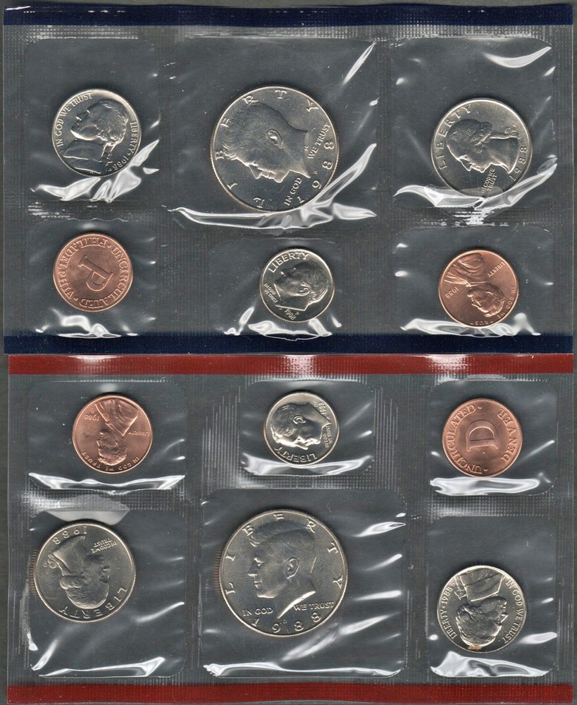 1988 UNCIRCULATED SET IN ORIGINAL US MINT PACKAGING (10 PC)