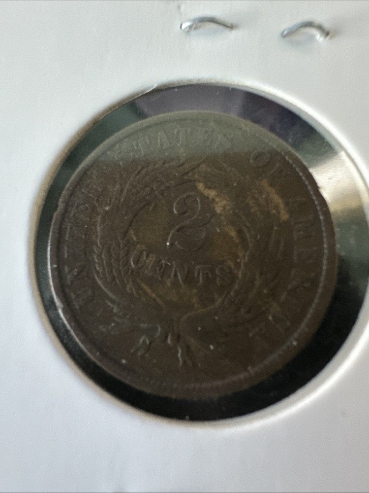 1866 2 CENT PIECE BROWN AU