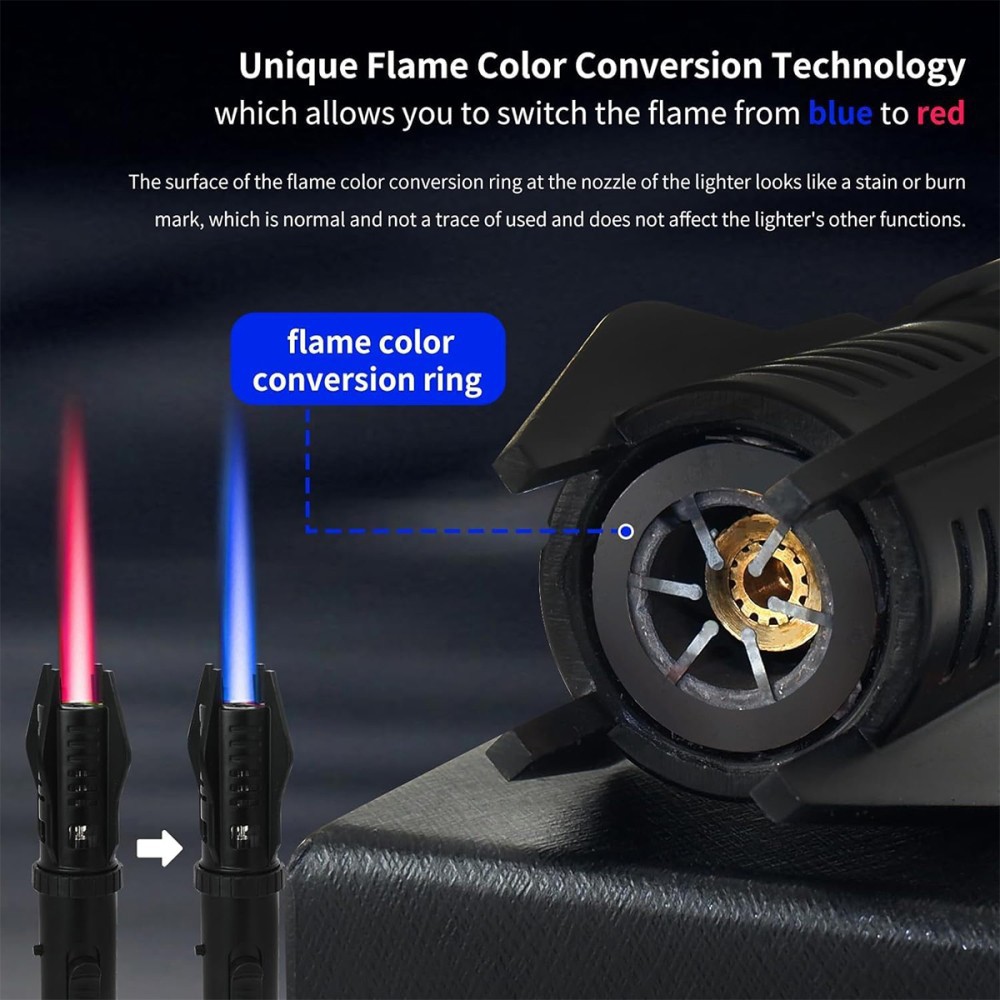 1X Jet Flame Lighter Refillable Storm Lighter Windproof Long Stick Lighter