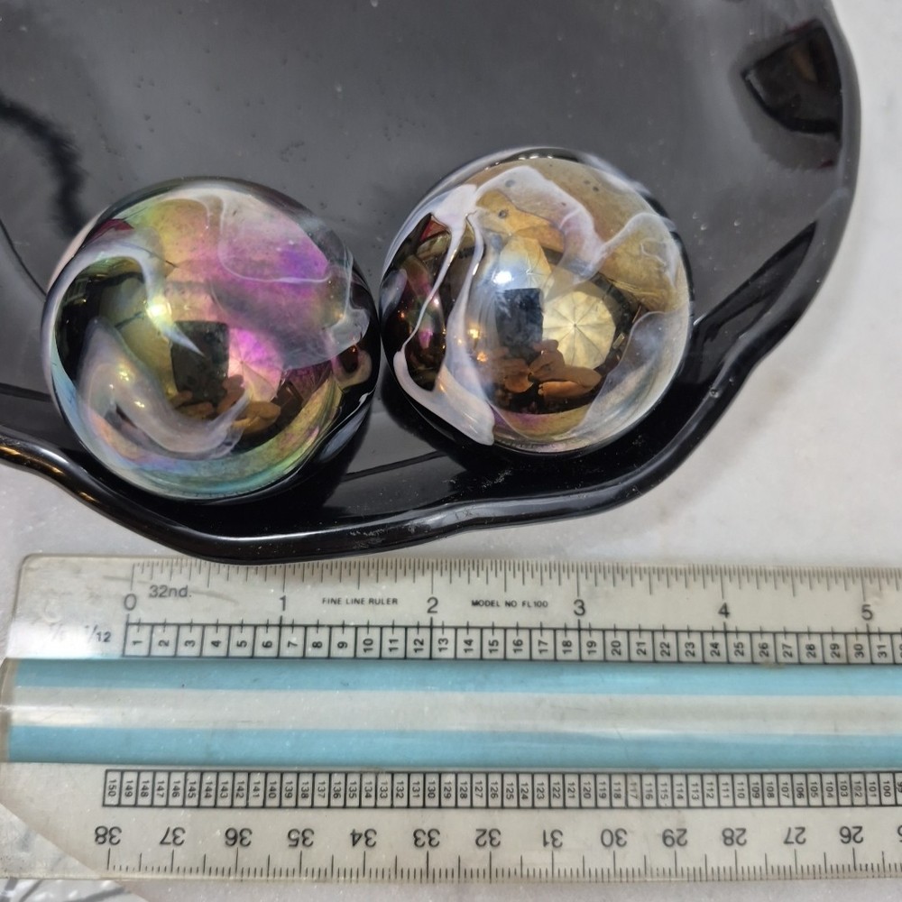 Large Glass Shooter Marbles White and Silver