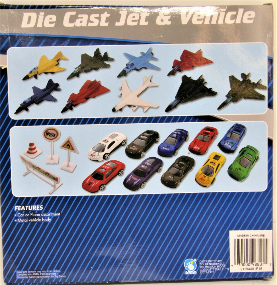 Die Cast Vehicle 9 Piece Set. New.