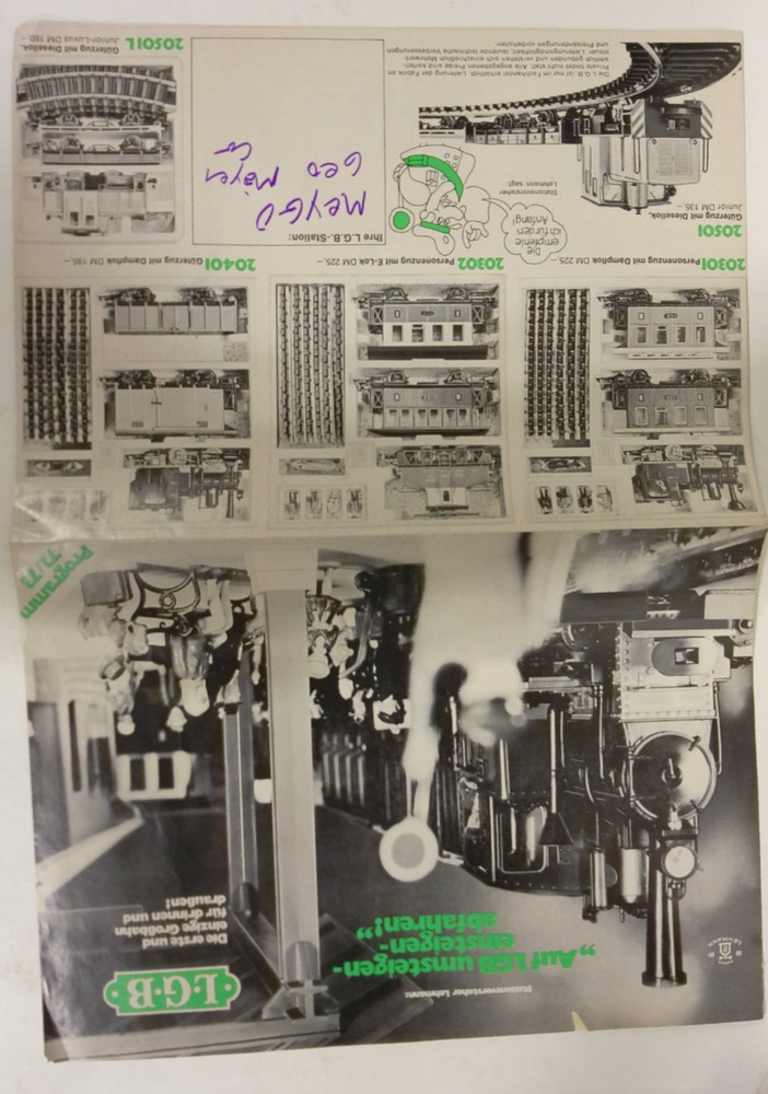 Vintage LGB 1972/73 Foldout Programm