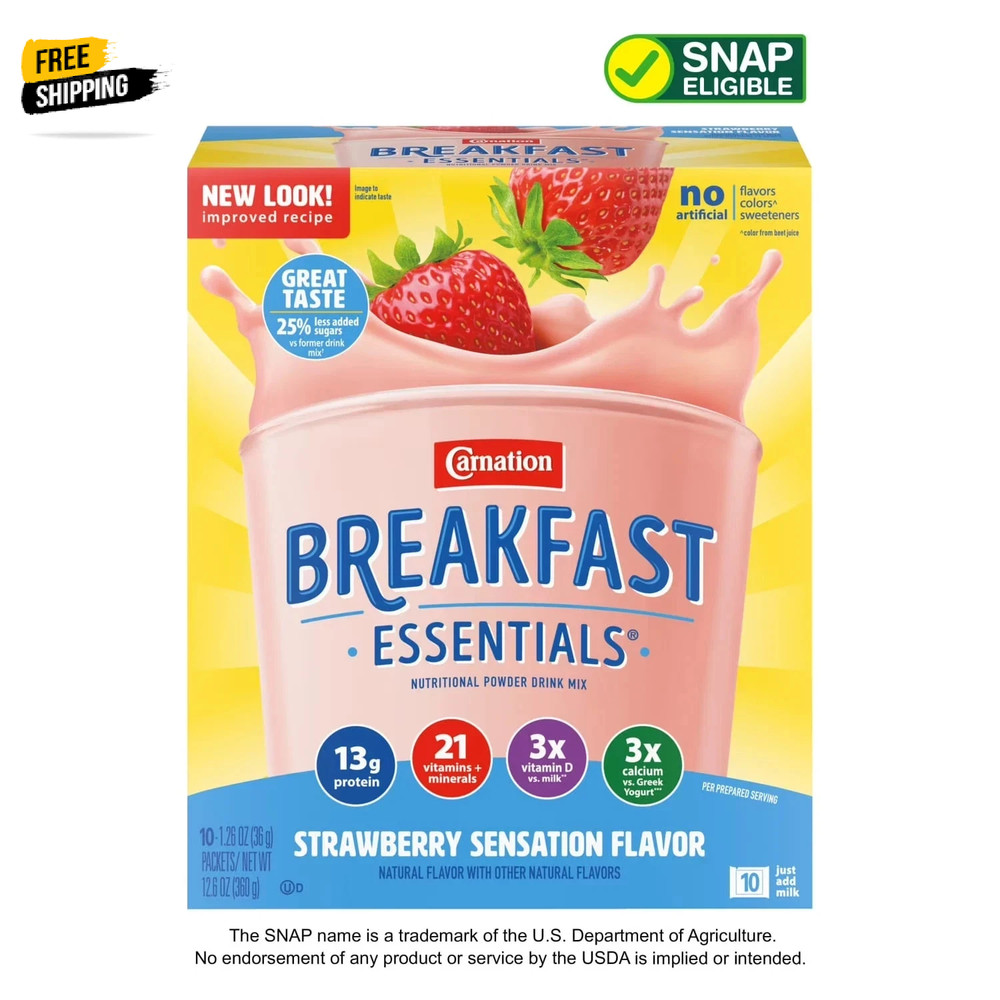 Carnation Breakfast Essentials Powder Protein Nutritional Shake Drink Mix Packet