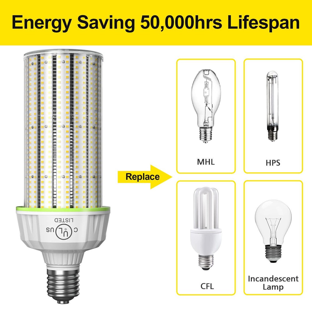 120W LED Corn Cob Light Bulbs E39 Mogul Base 6000K Replacement 400 Watt HID/HPS