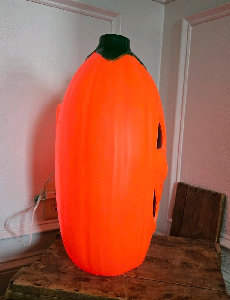 Vintage Jack O'Lantern Plug In Light-Up Blow Mold Pumpkin