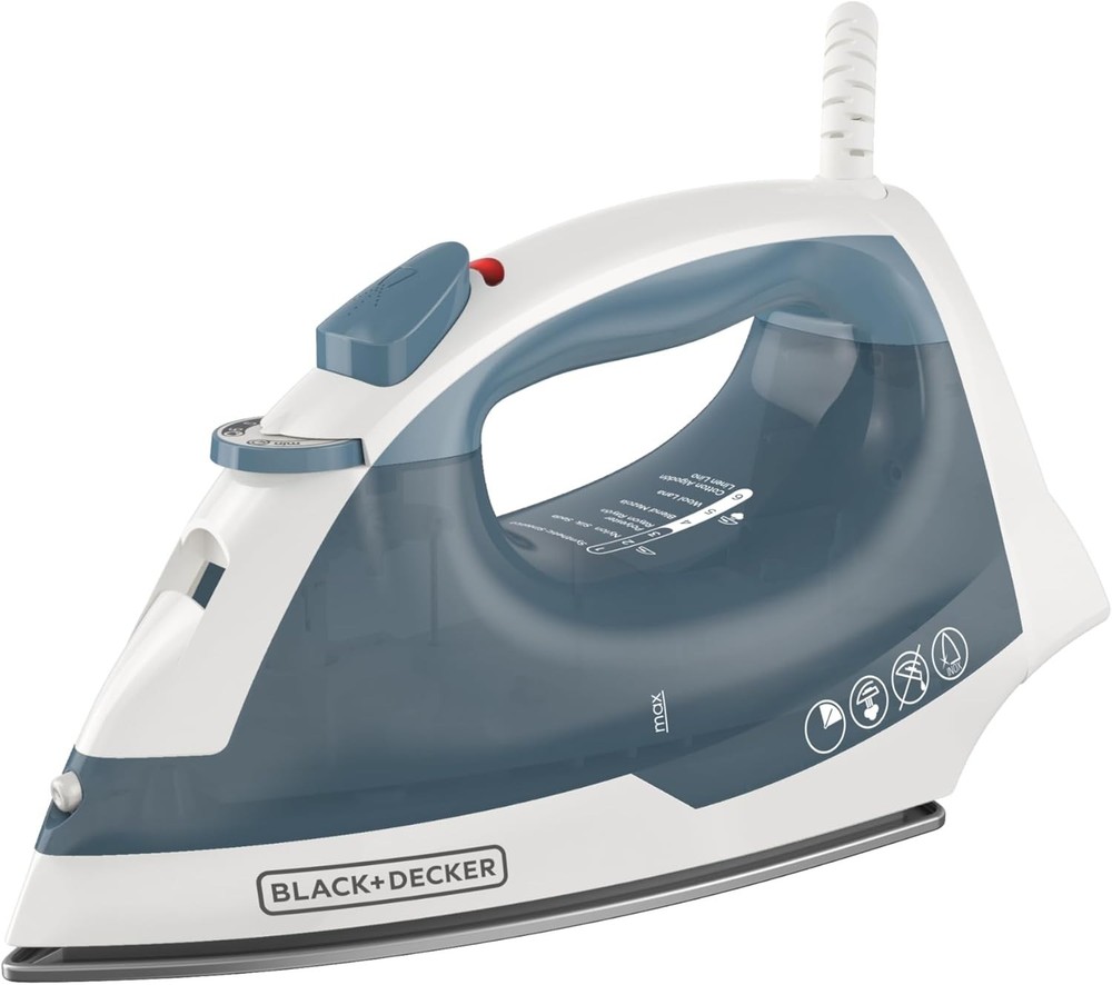 BLACK+DECKER Easy Steam Compact Iron for Clothes, Automatic Shutoff, Nonstick Pl