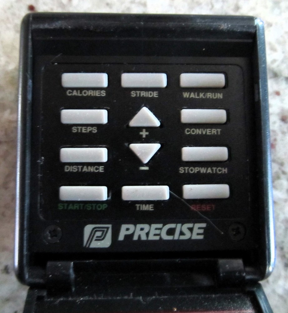 Vintage Precise Black Running & Jogging Electronic Pedometer (uses 386 battery)