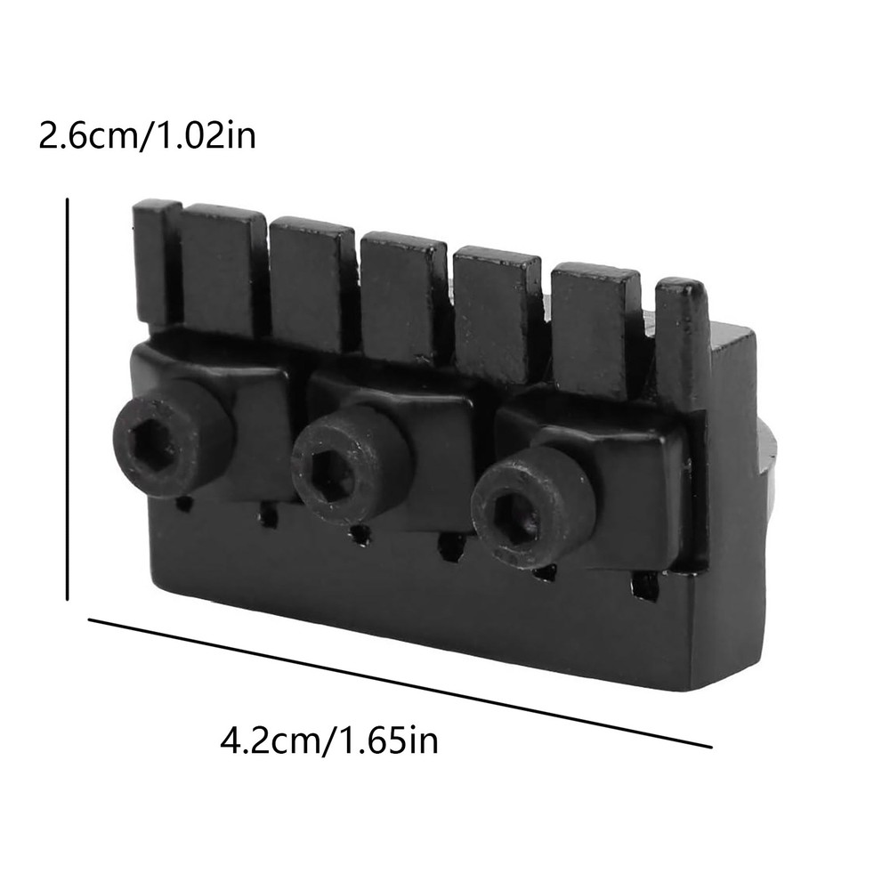 Black Zinc Alloy Locking Nut Replacement for Headless 6-String Guitar Models