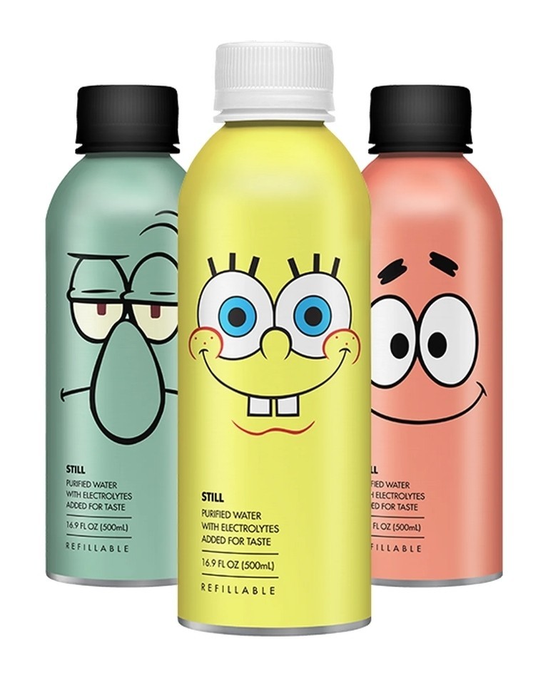 Squidward PATH Water Refillable 16.9oz CASE 12 Aluminum Bottles
