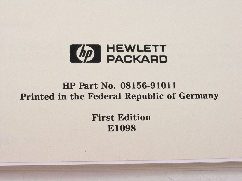 HP 8156A Attenuator Operating & Programming Guide - Softcover Bound