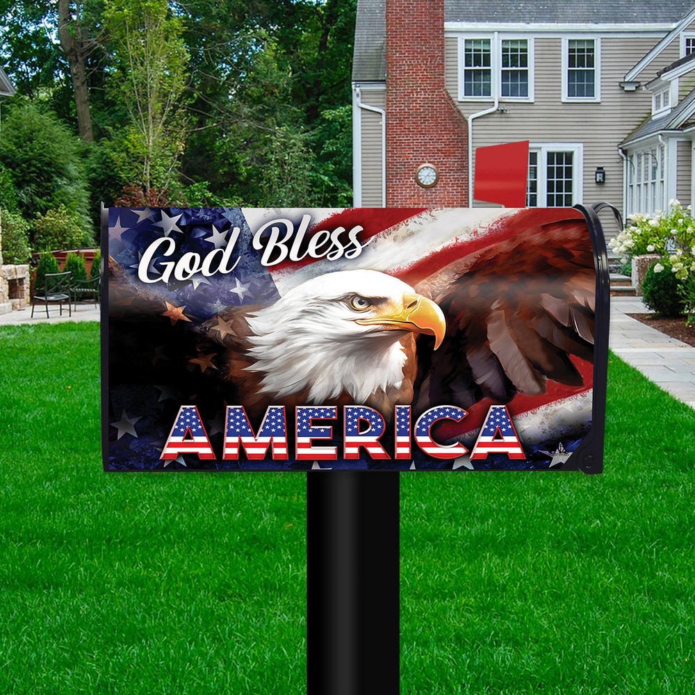 Briarwood Lane God Bless America Eagle Oversized Mailbox Cover