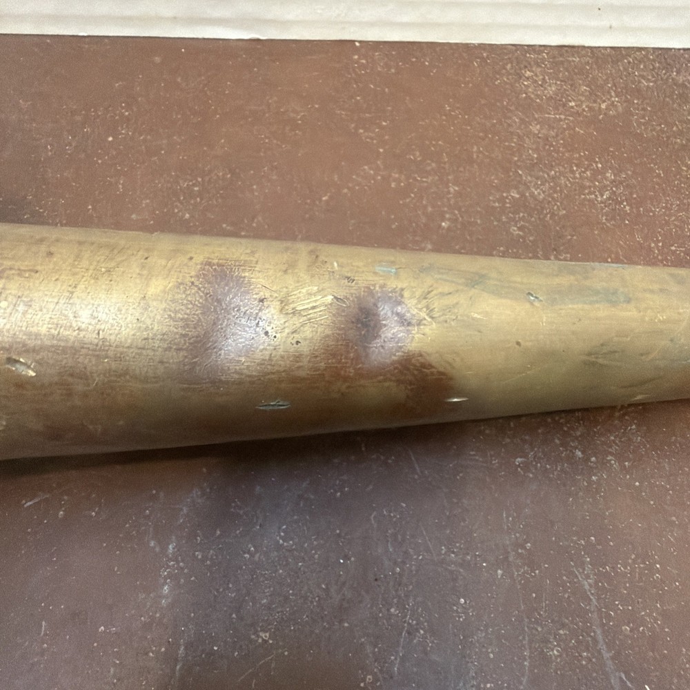 Vintage Solid Brass Fire Hose tapered Nozzle 10” with 2 “ threaded end