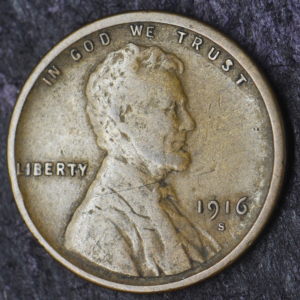 1916-S Lincoln Wheat Penny 1C - COINGIANTS -