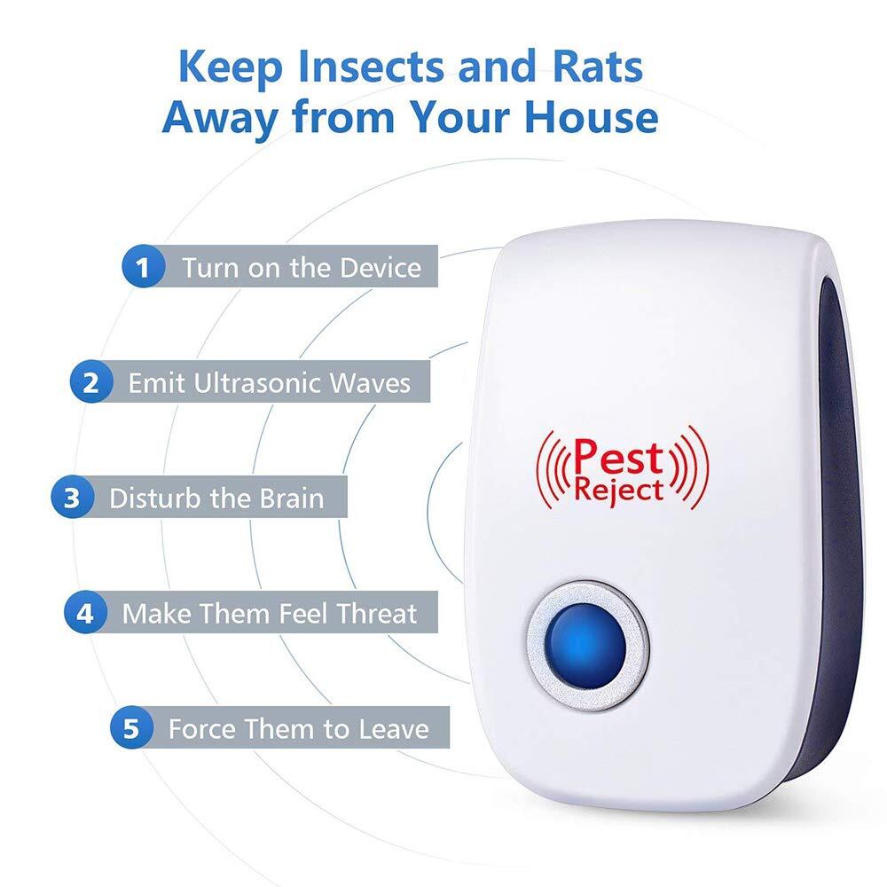 Electronic Ultrasonic Pest Reject Bug Mosquito Cockroach Mouse Killer Repellers
