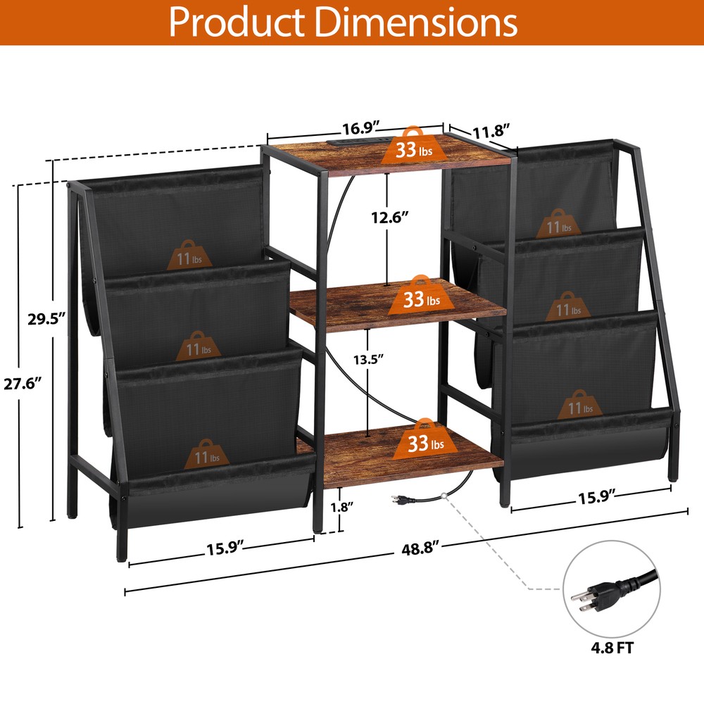 High-Capacity Vinyl Storage Console Turntable Stand Rust-Resistant Metal Frame