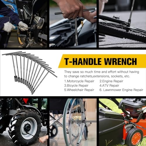 T-Handle Socket Wrench Set, 11PCS Metric Handle Wrenches - 6, 7, 8, 9, 11Pack