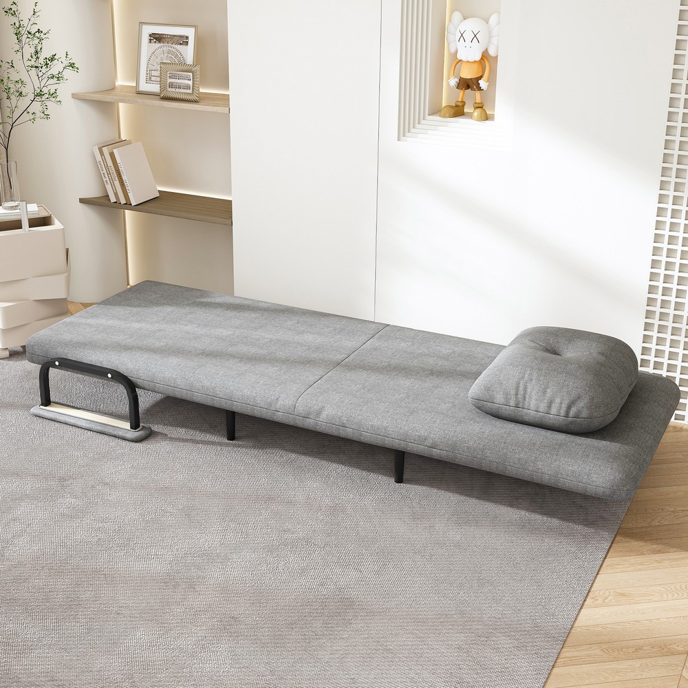 5-in-1 Convertible Sofa Bed Chair Adjustable Backrest Folding Sleeper Grey