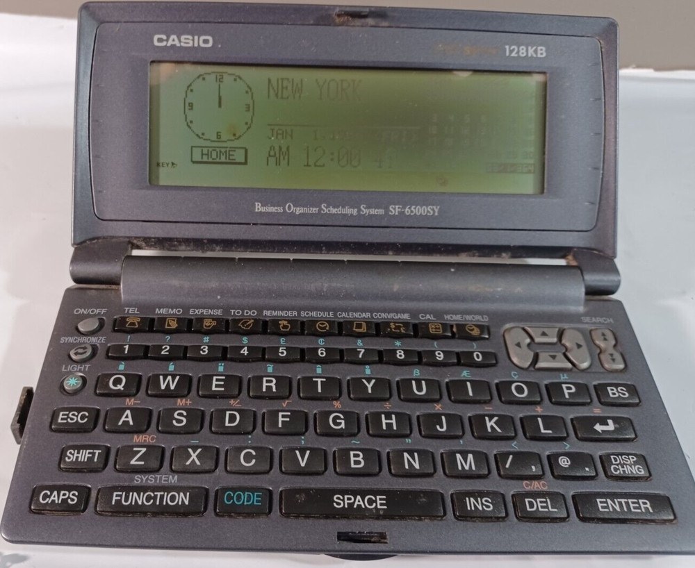 Casio BOSS Business Organizer Scheduling System SF 6500SY PC sync 128KB *READ*