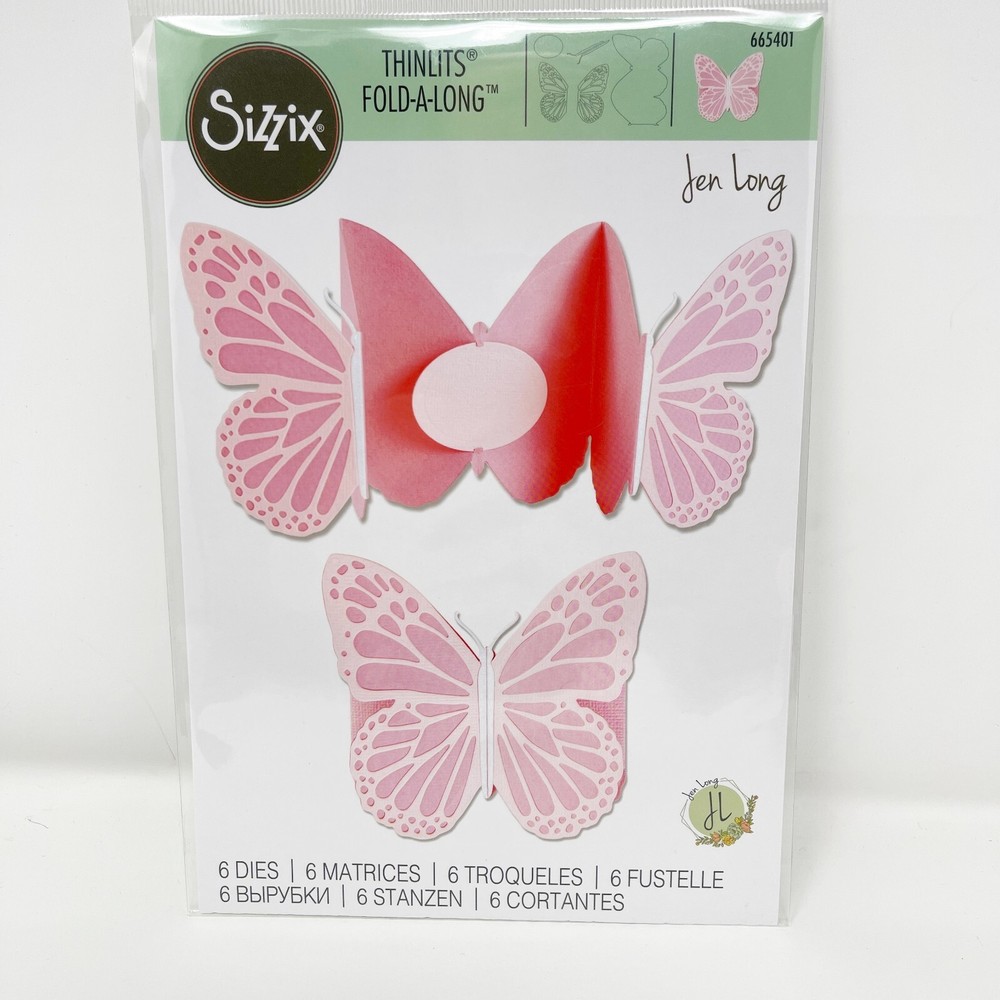 Sizzix Thinlits Butterfly Fold A Long Spinner Cards Cutting Dies NEW