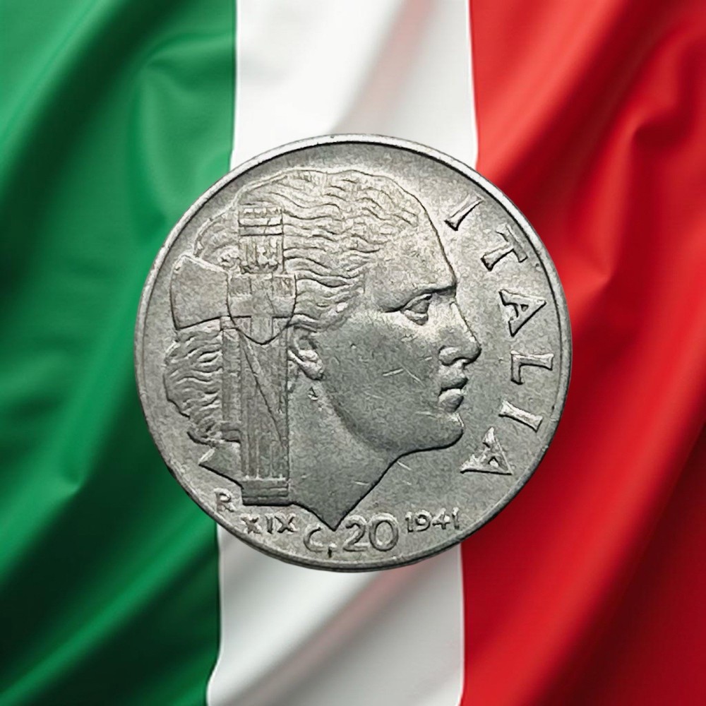 1941 Italy 20 Centesimi - Combined Ship