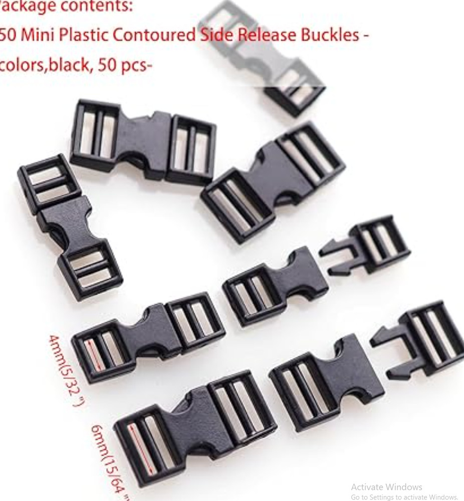50PCS Mini Plastic Contoured Side Release Buckles for DIY Handmade Tiny Clothes