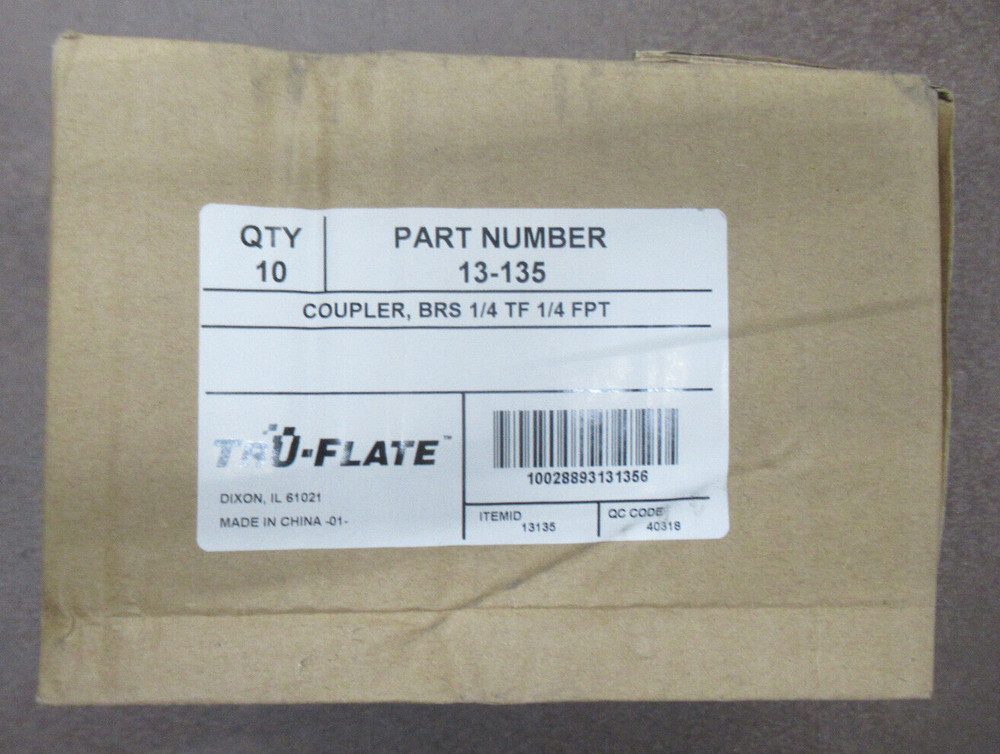 TRU-FLATE 13-135 COUPLER  10ct