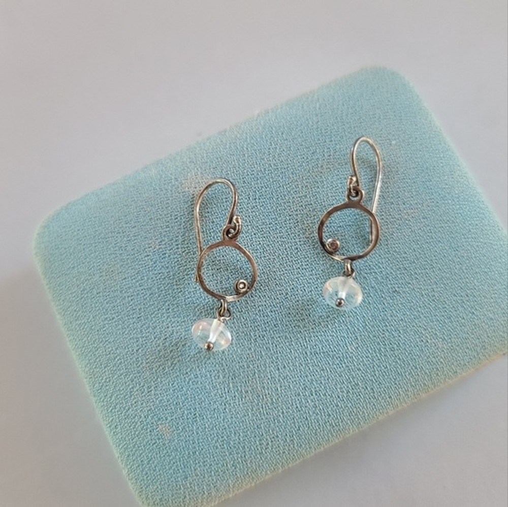 925 Glass Dangling Earrings