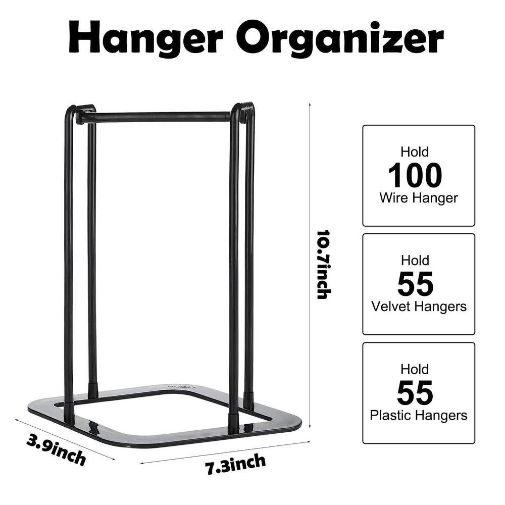 Portable Hanger Organizer Rack, Hanger Storage Stacker Holder Caddy for Close...
