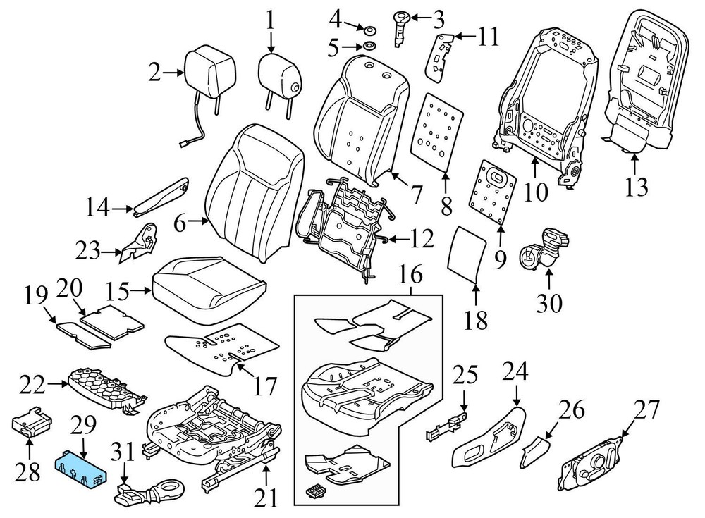 2018-2020 LAND ROVER RANGE ROVER VELAR - Front LEFT SEAT Memory Control Module