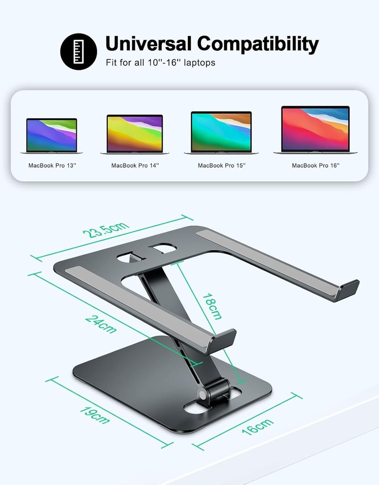 Foldable Laptop Stand, Height Adjustable Ergonomic Computer Stand for Gray